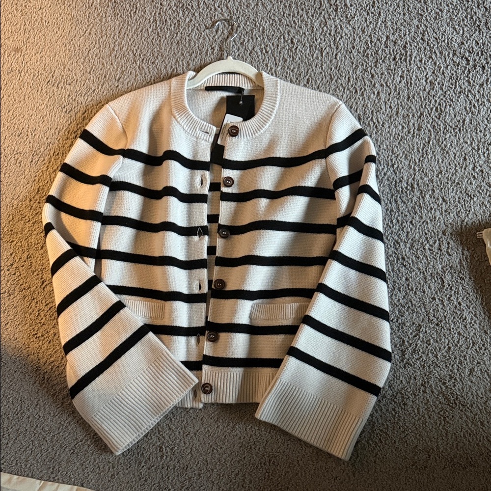 Jenni Kayne Cooper Cardigan - Ivory and Black Stripe